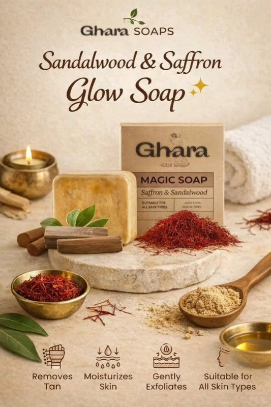 Pack Of 3 Magic Soap- Sandal Wood and Saffron Soap